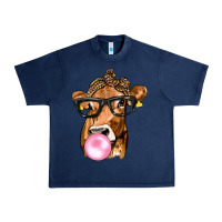 Navy Cow Lick with Leopard Bandana Urban Heavy Tee - texasbilliewilder