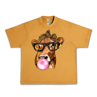 Peanut Butter Cow Lick with Leopard Bandana Urban Heavy Tee - texasbilliewilder