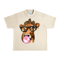 Sandshell Cow Lick with Leopard Bandana Urban Heavy Tee - texasbilliewilder