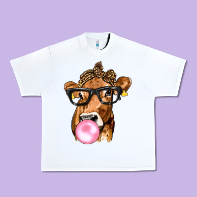 Cow Lick With Leopard Bandana Urban Heavy Tee Designed By Texasbilliewilder