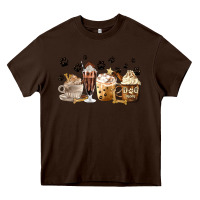 Chocolate Brown Dog Mom Coffee Lover Coffee Cups Heavy Core Tee - MaliasSmallBusiness