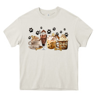 Cream Dog Mom Coffee Lover Coffee Cups Heavy Core Tee - MaliasSmallBusiness