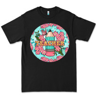 Black teacher floral pencil round earring Premium Tee - BundleAndBundleShop