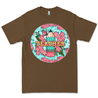 Cacao teacher floral pencil round earring Premium Tee - BundleAndBundleShop