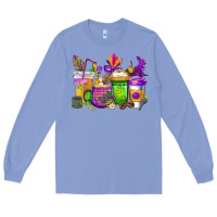 Colony Blue mardi gras coffee cups cowgirl Long Sleeve Tee - CowGirlArtShop