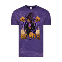 Cloud Purple Bad Witch Black Woman Vintage Tee - texasbilliewilder
