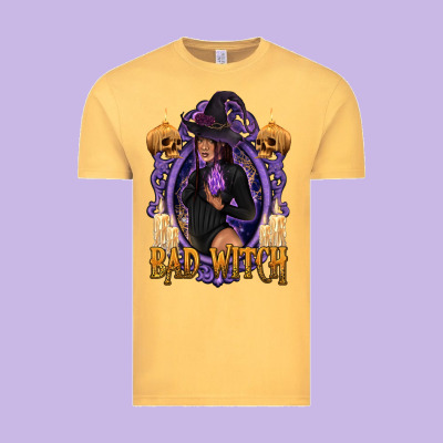 Bad Witch Black Woman Vintage Tee Designed By Texasbilliewilder