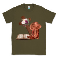 Army Green Boots with Bible and cross Classic Tee - Bettercallsaul