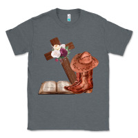 Charcoal Heather Boots with Bible and cross Classic Tee - Bettercallsaul