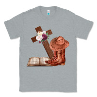 Heather Grey Boots with Bible and cross Classic Tee - Bettercallsaul