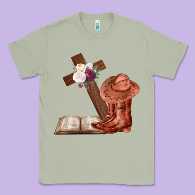 Boots With Bible And Cross Classic Tee Designed By Bettercallsaul