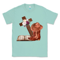Seafoam Boots with Bible and cross Classic Tee - Bettercallsaul