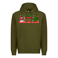 Army Green christmas vibes only libbey glass Premium Hoodie - BundleAndBundleShop