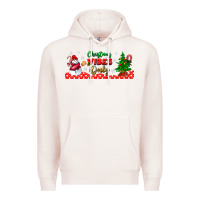 Pale Pink christmas vibes only libbey glass Premium Hoodie - BundleAndBundleShop