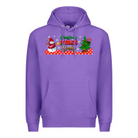 Purple christmas vibes only libbey glass Premium Hoodie - BundleAndBundleShop