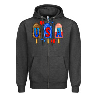 Charcoal Heather usa popsicles Zipper Hoodie - BundleAndBundleShop