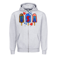 Heather Grey usa popsicles Zipper Hoodie - BundleAndBundleShop