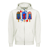 Oatmeal Heather usa popsicles Zipper Hoodie - BundleAndBundleShop