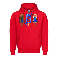 Red usa popsicles Zipper Hoodie - BundleAndBundleShop
