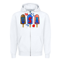 White usa popsicles Zipper Hoodie - BundleAndBundleShop