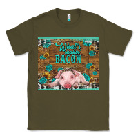 Army Green whats shakin bacon baby pig Classic Tee - RanaPortraitStore