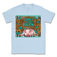 Dusty Blue whats shakin bacon baby pig Classic Tee - RanaPortraitStore