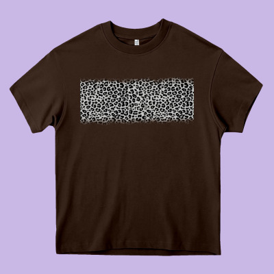 Grey Leopard Heavy Core Tee Designed By Jahusdesignshop
