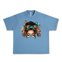 Pebble Blue american football messy bun Urban Heavy Tee - texasbilliewilder