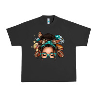 Pigment Black american football messy bun Urban Heavy Tee - texasbilliewilder