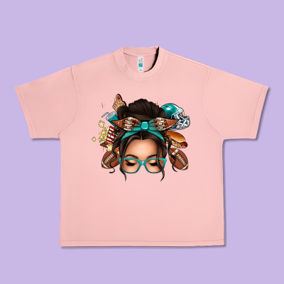 American Football Messy Bun Urban Heavy Tee Designed By Texasbilliewilder