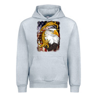 Heather Grey american mullet   eagle Urban Hoodie - BarkalooDesign