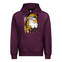 Mauve Wine american mullet   eagle Urban Hoodie - BarkalooDesign