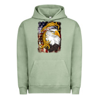 Pigment Oil Green american mullet   eagle Urban Hoodie - BarkalooDesign