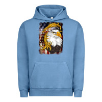 Pigment Pebble Blue american mullet   eagle Urban Hoodie - BarkalooDesign