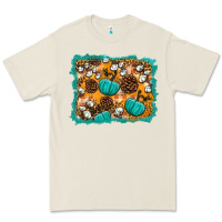 Bone fall pumpkin distressed background Premium Tee - BundleAndBundleShop