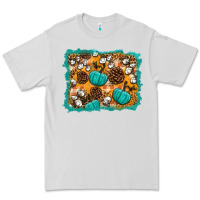 Dove Grey fall pumpkin distressed background Premium Tee - BundleAndBundleShop