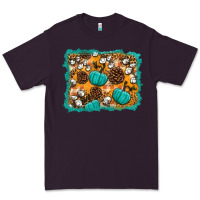 Plum fall pumpkin distressed background Premium Tee - BundleAndBundleShop
