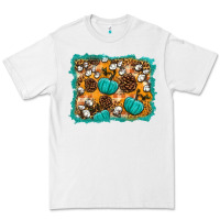 White fall pumpkin distressed background Premium Tee - BundleAndBundleShop
