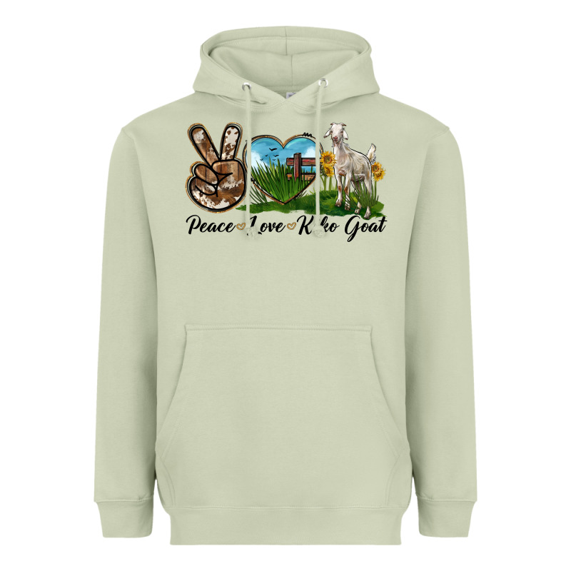 Peace Love Kiko Goat Heavyweight Hoodie by LillyAllenDesigns | Teevron