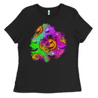 Black halloween patch 1 Ladies Tee - BundleAndBundleShop