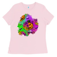 Bubblegum Pink halloween patch 1 Ladies Tee - BundleAndBundleShop