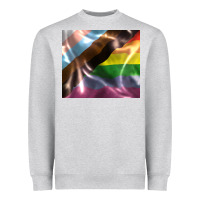 Heather Grey Pride flag Heavyweight Sweatshirt - FaDigitalArtStudio