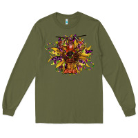 Army Green mardi gras sunflower Long Sleeve Tee - CowGirlArtShop
