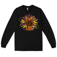 Black mardi gras sunflower Long Sleeve Tee - CowGirlArtShop