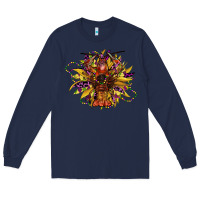 Navy mardi gras sunflower Long Sleeve Tee - CowGirlArtShop