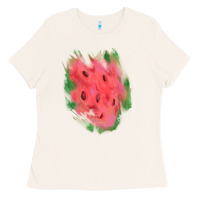Bone watermelon glitter watercolor brushstrokes patch Ladies Tee - RanaPortraitStore
