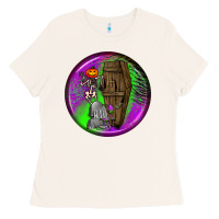Bone halloween round earrings 1 Ladies Tee - BundleAndBundleShop