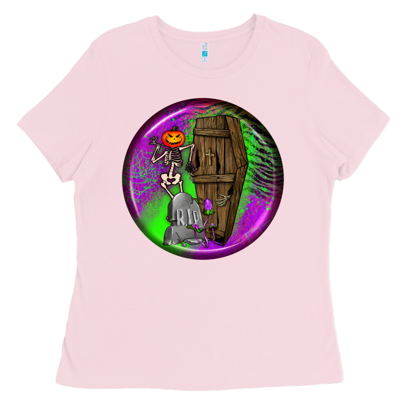 Halloween Round Earrings 1 Ladies Tee by BundleAndBundleShop | Teevron