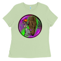Matcha halloween round earrings 1 Ladies Tee - BundleAndBundleShop