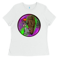 White halloween round earrings 1 Ladies Tee - BundleAndBundleShop